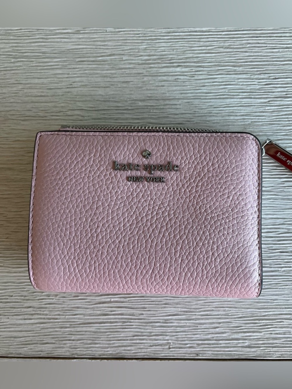 Kate Spade Lena Small L-Zip Wallet in the color Tutu Pink NWOT MSRP $65
